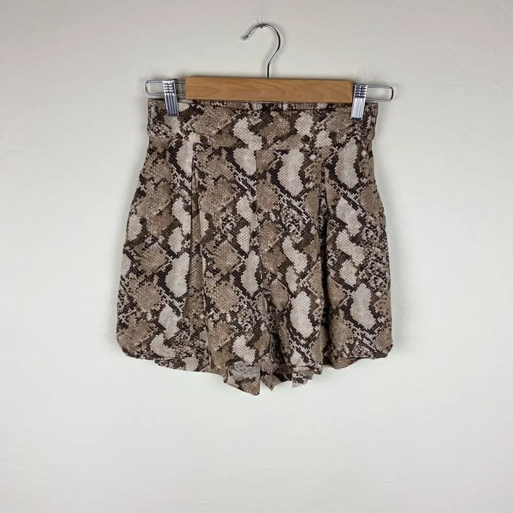 H&M Wide-Cut Snake Print Shorts